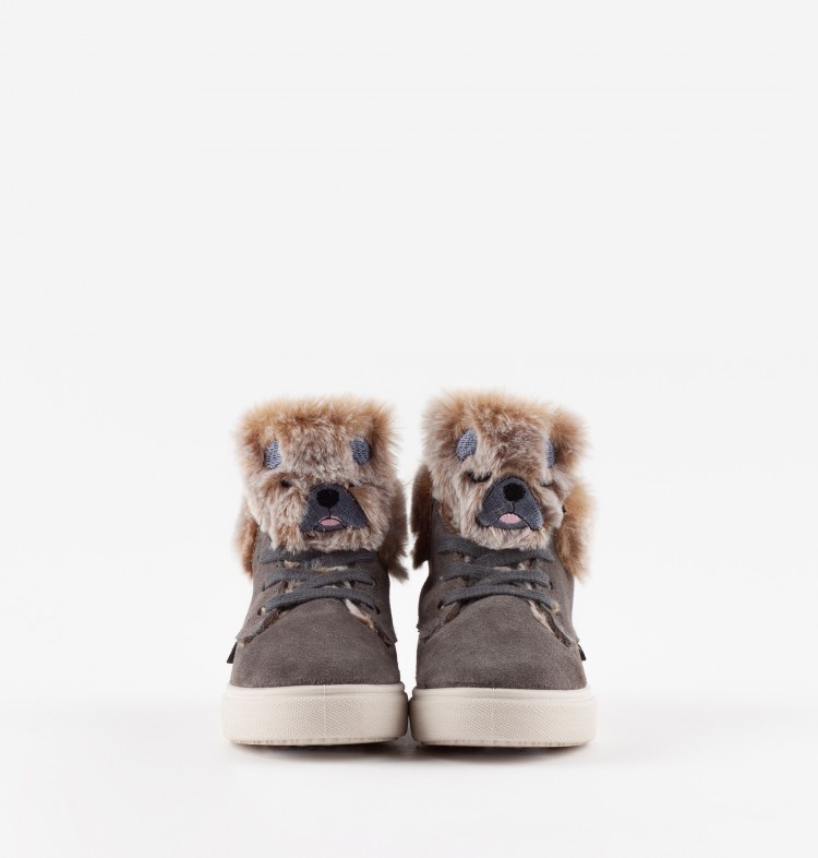 BOTIN VICTORIA GRIS PELO